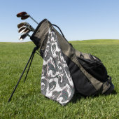 Abstrakt Schwarz/Weiß mit farbigen Details oder ve Golfhandtuch (Gras)