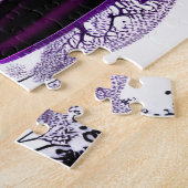 Abstrakt Schwarz-Weiß mit Lila Puzzle (Seite)