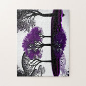 Abstrakt Schwarz-Weiß mit Lila Puzzle (Vertikal)