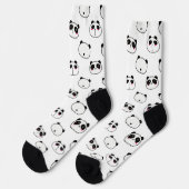 Abstrakt Schwarz-Weiß-Panda Socken (Linkes Detail)