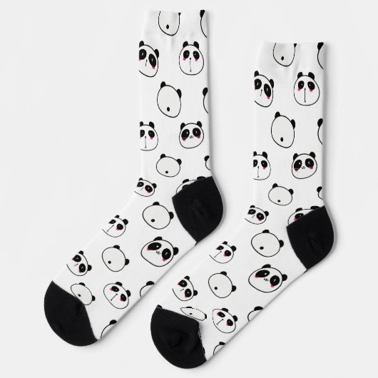 Abstrakt Schwarz-Weiß-Panda Socken (Linkes Detail)