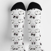 Abstrakt Schwarz-Weiß-Panda Socken (Oben)