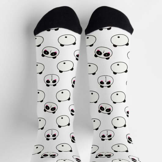 Abstrakt Schwarz-Weiß-Panda Socken (Oben)