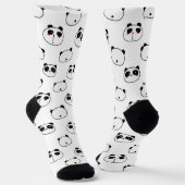 Abstrakt Schwarz-Weiß-Panda Socken (Gewinkelt)