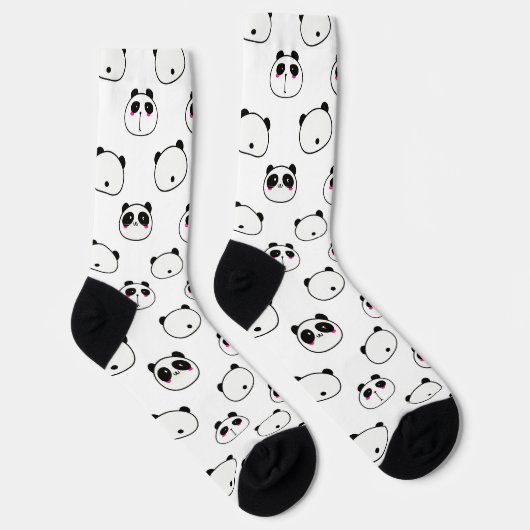 Abstrakt Schwarz-Weiß-Panda Socken (Rechts)
