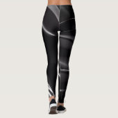Abstrakt Schwarz-Weiß-Rauch Leggings (Rückseite)