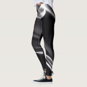 Abstrakt Schwarz-Weiß-Rauch Leggings (Links)