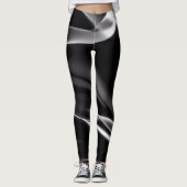 Abstrakt Schwarz-Weiß-Rauch Leggings (Vorderseite)