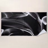 Abstrakt Schwarz-Weiß-Rauch Strandtuch (Vorderseite)