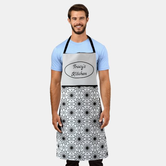 Abstrakt Schwarz/Weiß Schürze (Getragen)