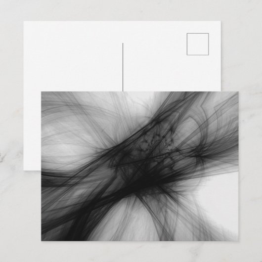 Abstrakt Schwarzer Rauch - B&W Postkarte (Vorne/Hinten)