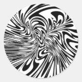 abstrakt Schwarzweiß Runder Aufkleber (Vorderseite)