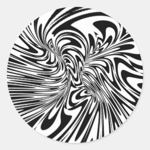 abstrakt Schwarzweiß Runder Aufkleber