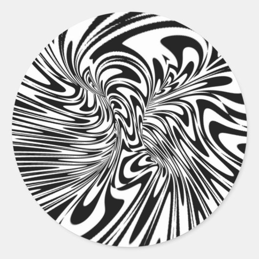 abstrakt Schwarzweiß Runder Aufkleber (Vorderseite)