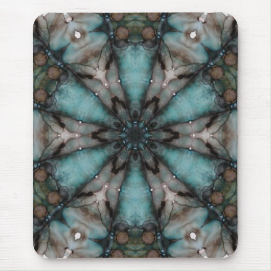 Abstrakt Sci-fi Turquoise Star Windmill Mousepad (Vorne)