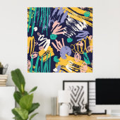 Abstrakt Scribble Doodle Poster (Heimbüro)