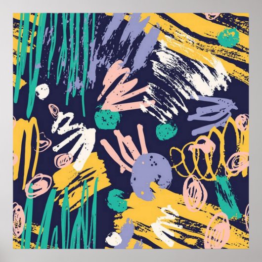 Abstrakt Scribble Doodle Poster (Vorne)