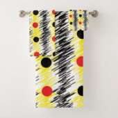 Abstrakt Scribble Polka Dot Pattern Badhandtuch Set (Insitu)