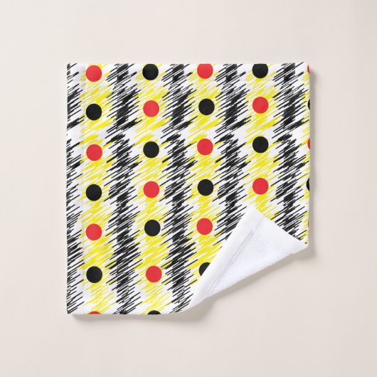 Abstrakt Scribble Polka Dot Pattern Badhandtuch Set (Waschlappen)