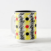 Abstrakt Scribble Polka Dot Pattern Zweifarbige Tasse (Vorderseite Links)