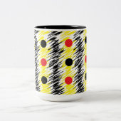 Abstrakt Scribble Polka Dot Pattern Zweifarbige Tasse (Mittel)