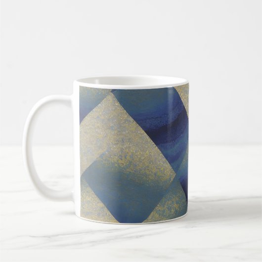 Abstrakt Seascape Fractured Zig Zag Waves 09 Kaffeetasse (Links)