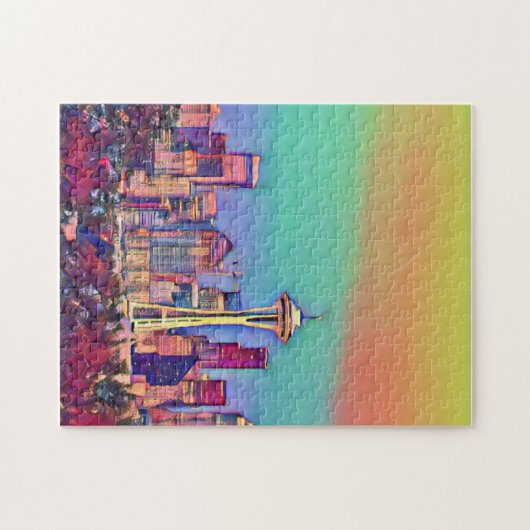 Abstrakt Seattle Skyline Puzzle (Horizontal)