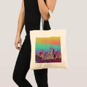 Abstrakt Seattle Skyline Tragetasche (Vorderseite (Produkt))