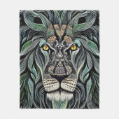 Abstrakt Shabby Chic King Lion Fleecedecke (Vorderseite)