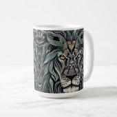 Abstrakt Shabby Chic King Lion Kaffeetasse (VorderseiteRechts)