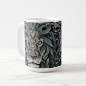 Abstrakt Shabby Chic King Lion Kaffeetasse (Vorderseite Links)