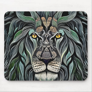 Abstrakt Shabby Chic King Lion Mousepad