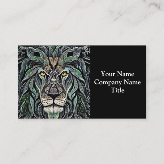 Abstrakt Shabby Chic King Lion Visitenkarte (Vorderseite)