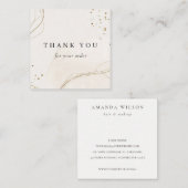 Abstrakt Shiny Ivory Gold Vielen Dank für Ihre Bes Quadratische Visitenkarte (Vorne/Hinten)