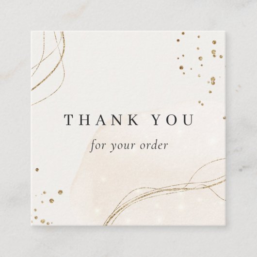 Abstrakt Shiny Ivory Gold Vielen Dank für Ihre Bes Quadratische Visitenkarte (Vorderseite)