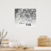 *~* Abstrakt Silbergrau DANDELION Wünschen Poster (Küche)