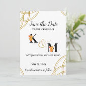 Abstrakt Simple Orange Gladiolus Letters Wedding Save The Date (Stehend Vorderseite)