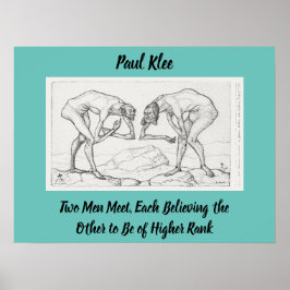 Abstrakt Sketch Paul Klee Two Men Meet Poster