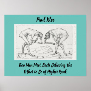 Abstrakt Sketch Paul Klee Two Men Meet Poster