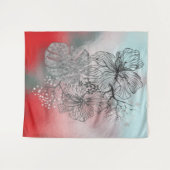 Abstrakt skizzierte Blume Blätter Blumengefälle p Wandteppich (Vorderseite (Horizontal))