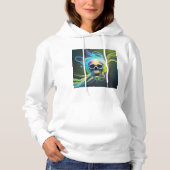 Abstrakt Skull Vibes Hoody Design von Li Tech (Vorderseite)