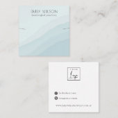 Abstrakt Sky Blue Waves Necklace Band Template Quadratische Visitenkarte (Vorne/Hinten)