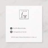 Abstrakt Sky Blue Waves Necklace Band Template Quadratische Visitenkarte (Rückseite)