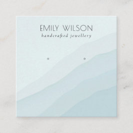 Abstrakt Sky Blue Waves Stuhlvorschau  Quadratische Visitenkarte