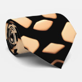 Abstrakt Soccer Halftone Black Biege Muster Krawatte (Gerollt)