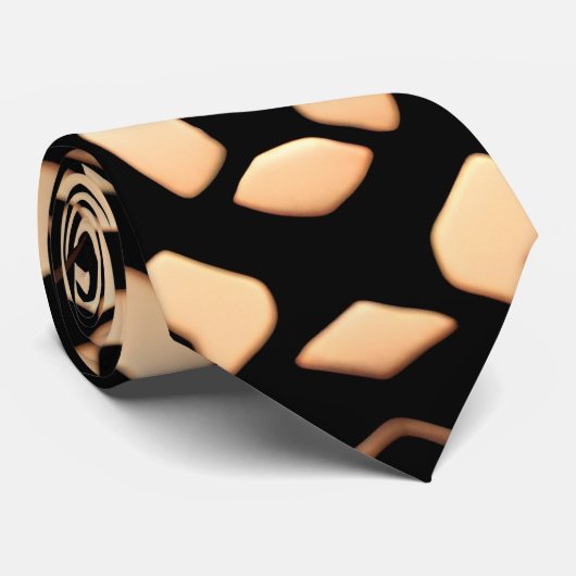 Abstrakt Soccer Halftone Black Biege Muster Krawatte (Gerollt)