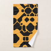 Abstrakt Soccer Halftone Schwarz Gelbes Muster Badhandtuch Set (Handtuch)