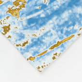 Abstrakt Soft Blue: Goldene Touchs. Fleecedecke (Ecke)