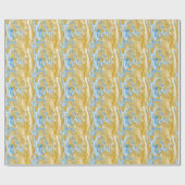Abstrakt Soft Blue: Goldene Touchs. Geschenkpapier (Flach)