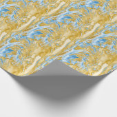 Abstrakt Soft Blue: Goldene Touchs. Geschenkpapier (Ecke)